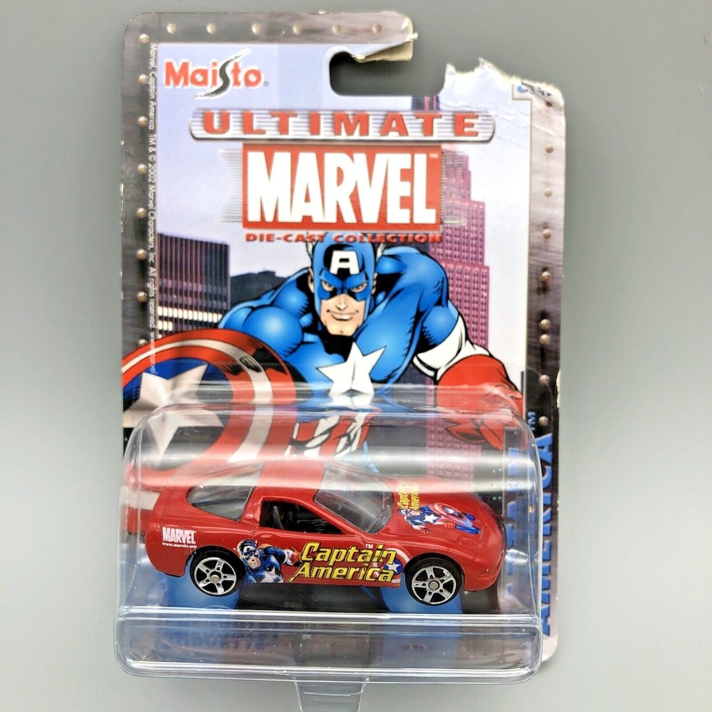 Maisto Ultimate Marvel Captain America Chevrolet Corvette Red Diecast Chevy 1/64